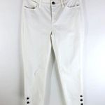 Talbots  Womens Jeans Flawless Five-Pocket Ankle Crop Button Detail White Size 4 Photo 0