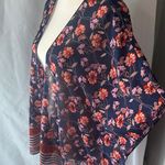 Live 4 Truth  Floral Open-Front Cardigan - Navy and Red Photo 2