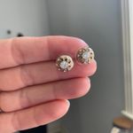 Gold Tone Stud Earrings Zodiac Clear‎ Rhinestone Star Detail Boho Clean Girl Photo 4