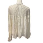 HAZEL Lace Blouse Peasant Shirt Boho Top Color Crochet Ivory lagenlook Size M Photo 7