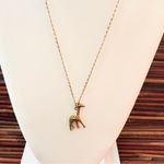 J.Crew  Giraffe Pendant Necklace on gold tone 25” chain Photo 3