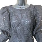 Gracia  Black Zebra Print Sheer Mesh Top Photo 3