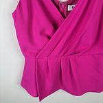 Do Be Womens Top Sz S Hot Pink Blouse V Neck Night Out Resort Wear Wrap Neckline Photo 2