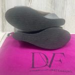 Diane Von Furstenberg  DVF Metallic Embossed Leather Wedges sz 8.5 Black Bronze Photo 10