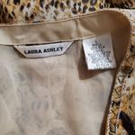 Laura Ashley  Animal Print & Embroidered Floral Design Silk Button Down Shirt (L) Photo 5