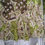 ⭐️⭐️⭐️⭐️3 for 12⭐️⭐️⭐️⭐️. Ladies Button Down Shirt crazy Print Green Photo 5