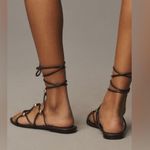 Anthropologie | NWT Leather Embellished Tie-Up Sandals in Brown Photo 4