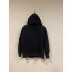 Juicy Couture Jacket Womens Medium Black Faux Fur Trim Hood Zip Gold Buttons Photo 4