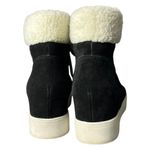 Steve Madden Women's 7 Warner Wedge Ankle Bootie Black Suede Faux Fur Winter Photo 6