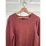 1. State  Sweater Womens Size XL Speckled Puff Sleeve Cozy Knit Mauve Brown Photo 3