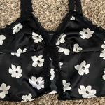 Forever 21 Black & White Floral Print Crop Top Photo 2