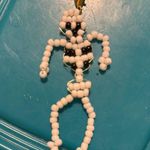 Beaded Skeleton Keychain bag charm White Photo 1