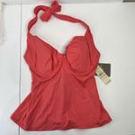 Tommy Bahama 36D Tankini Top Sunkissed Solids Pearl Underwire Halter Melon Berry Photo 5