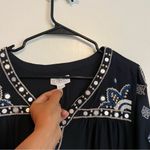 Velvet By Graham And Spencer Black sequin embroidered bohemian tunic blouse Photo 2