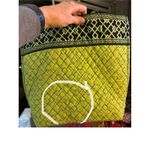 Vera Bradley  Tote Bag Botanica Black Green Pink Clean Condition Tortoise Button* Photo 10