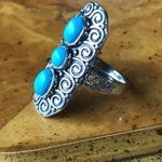 Sleeping Beauty Turquoise Sterling Silver Ring Size 6 Blue Photo 7
