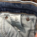 American Eagle Super High Rise Baggy Straight Cargo Pant Jeans Dark Wash Blue Size 4 Photo 3