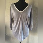 Deletta Anthropologie  Mara Gray Jersey Top w/ 🤍Chiffon Criss-Cross Back🤍 ~S Photo 2