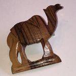 Wooden Bethlehem Carved Camel Boho Figurine Brown Photo 1