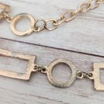 Vintage Necklace Extra Long Geometric Black & Gold Tone Photo 5