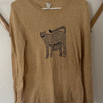 J.Crew Cotton Sweater with Black Cheetah Design Photo 0