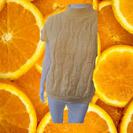 Kate Collins Yellow Knit Short Sleeve Sweater Made in the USA Photo 6