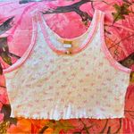 Messy Bun Just Chillin y2k coquette bow pink lace crop top tank Photo 0