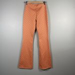 ZARA Women  HIGH‎ RISE FLARED JACQUARD PANTS ORANGE MULTI 70s Photo 5