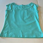 Hillard & Hanson  Womens Size XS‎ Teal Fitted Top Blouse Boatneck Coastal Preppy Photo 9