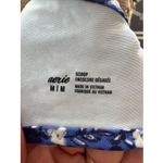Aerie Women Blue Swimsuit Top Size M Floral Bikini Retro Boho Beach Vacation Photo 2