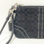 Coach  Signature Contrast Trim Wristlet Pouch Clutch Black Photo 1