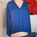 Joie  Silk Blouse Shirt Vneck Tunic Royal Blue XS X-Small Top Shirt Photo 0