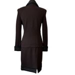 St. John Vintage Santana knit 4 piece brown suede jacket skirt outfit size small Photo 2