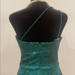 Blondie Nites Elegant Green Sequin Dress medium size one strap like new Photo 3