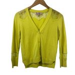 Juicy Couture Cardigan Women XS Yellow Lace Button Up Y2K Career Business Casual Photo 0