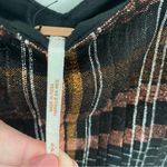 Free People  Black Orange Plaid Mini Dress Oversized Baby Doll Photo 8