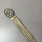 Chicos Woven Leather Belt Womens Gold Gem Buckle Embellished Bead Boho Wrap 52" Photo 2