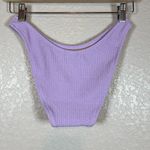 J Crew Bikini Bottom Womens Small Purple Textured Curved Waist Cheeky Pastel NEW Photo 6
