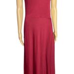 Peruvian Connection Burgundy V-Neck Short Sleeve Sundress Maxi size S Photo 3