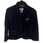 Abercrombie & Fitch VTG  Women's Velvet Crest Blazer Navy "Shrunken" style Medium Photo 0