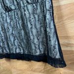AGB Size Large Surplice Peplum Black Sequin Lace Lined Sleeveless Top Photo 2