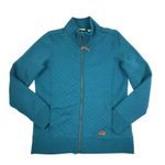 L.L.Bean Quilted Full Zip Sweatshirt Women M Teal Cozy Outdoor Everyday Travel Photo 4