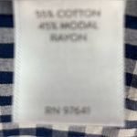 J. Jill M Cotton Blend Checked Pocketed Tent Dress Navy and White Blue Size M Photo 8