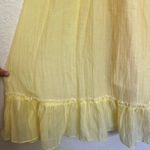 Billy J Halo Maxi Dress Lemon Yellow Polyester Ruffle Tiered Spaghetti Strap Size 6 Photo 5