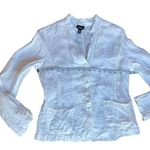 Eileen Fisher White Irish Linen Blazer Jacket Shaket Size Medium Photo 3