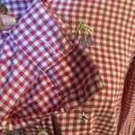 Teddi Red & White Plaid Fruit Print Long Sleeve Shirt Size M Size M Photo 1