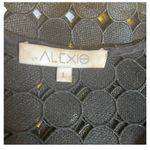 Alexis See Through Crop Top Women Size L Black Long Sleeve Laser Cut Out Photo 6