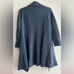 Carmen Marc Valvo  Steel Blue Cozy Open Front Cardigan Sweater, Size Small Photo 6