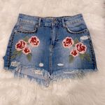 Free People  Floral Embroidered Denim Mini Skirt Photo 47