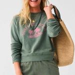 Faherty  Surfside Beach Organic Cotton Blend Reverse Fleece Sweatshirt Sea Spray Photo 0